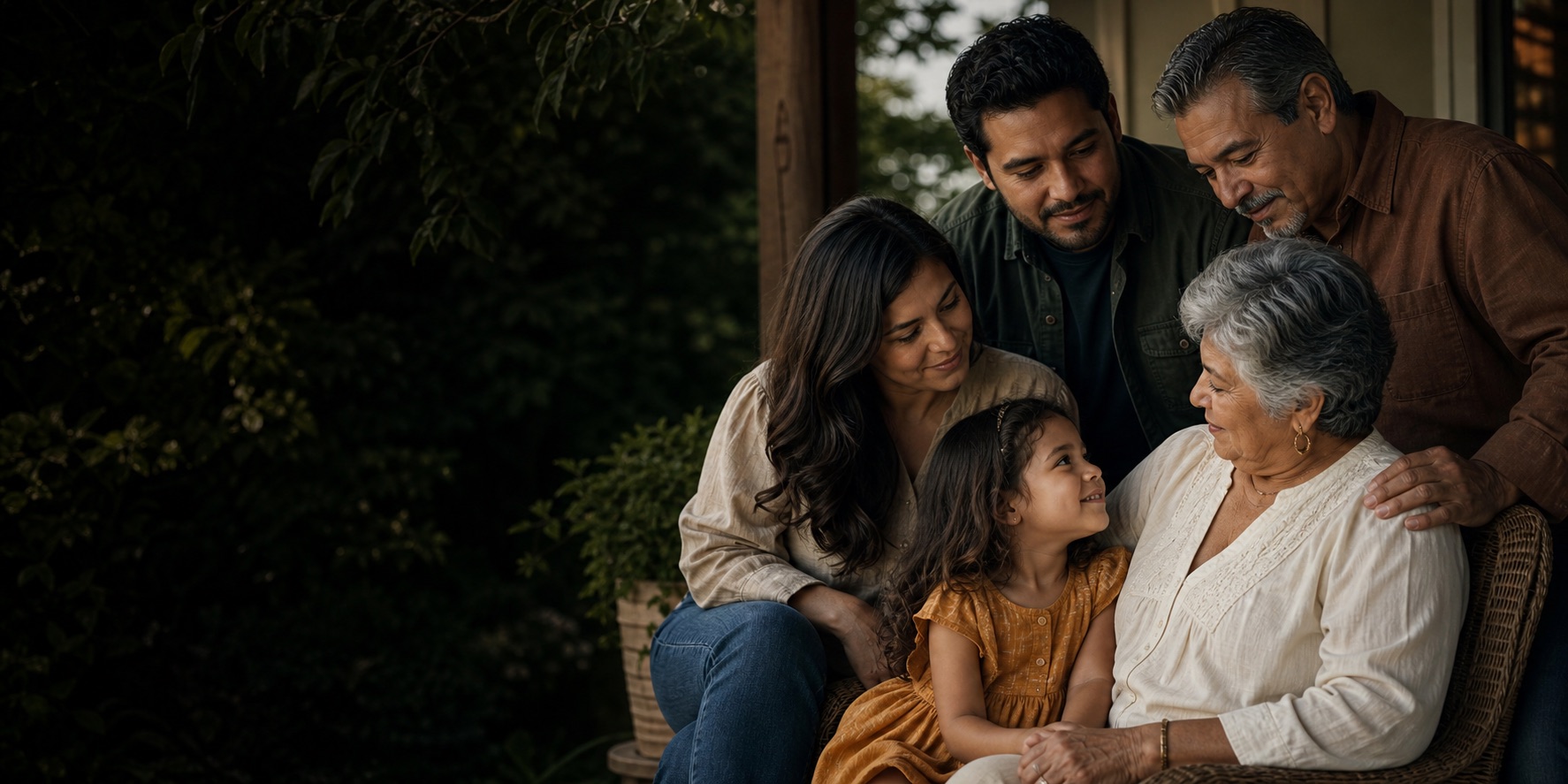 A multigenerational Houston family spending time together outdoors