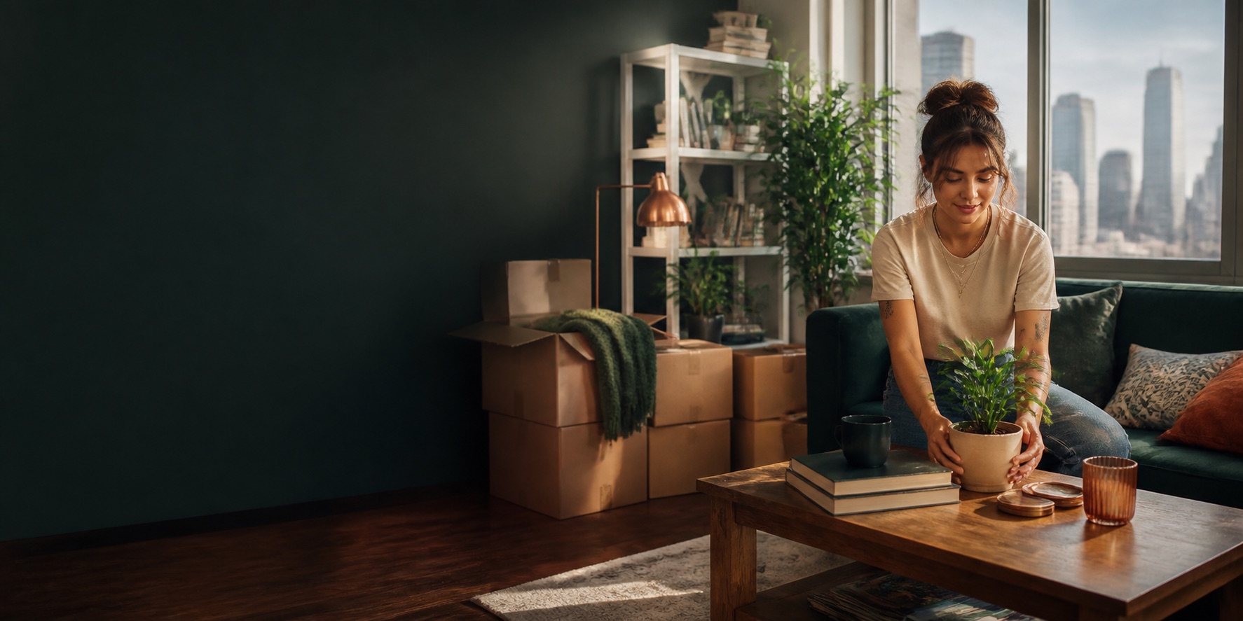 A Houston renter settling into a new apartment